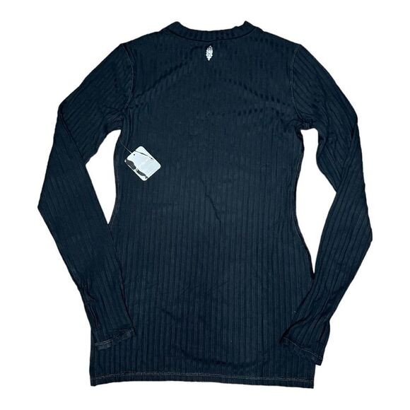 Free People Blissed Out Long Sleeve Top in Black - Picture 8 of 11